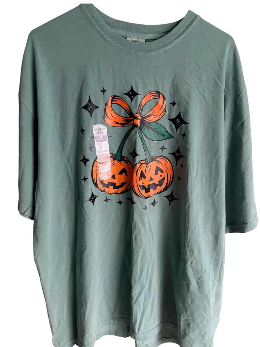 Woman’s Green Halloween Pumpkin Graphic Tee